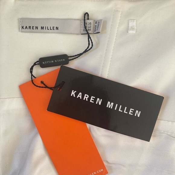 Karen Millen Strapless Tailored Cotton Dress in Ivory Off White NWT with Straps - Picture 4 of 12